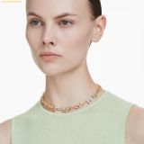  Dây Chuyền Swarovski Gema Tennis necklace Mixed cuts, Multicolored, Gold-tone plated 