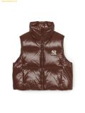  Áo Khoác Phao Ghile MLB Women's Basic Glossy Crop Padded Vest NY (D.Brown) 3FDVB2046-50BRD Nâu 