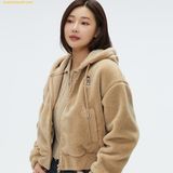  Áo Khoác Bông SAPO Dumble Crop Hoodie SPFZE4VG42 - Nâu 
