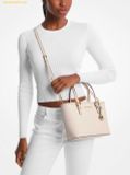  Túi Tote Mini Michael Kors Jet Set Travel Extra-Small Saffiano Leather Top-Zip Tote Bag 35T9GTVT0L Trắng 