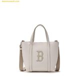  Túi Tote Mini MLB Basic PU Window Tote Boston Red Sox Cream 3AORS884N-43CRD 