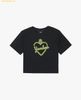  Áo Crop MLB Women's Heart Medium Logo Slim Crop Short Sleeve T-shirt NY (Black) 3FTSH0243-50BKS 