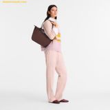  Túi Xách Longchamp Le Pliage Green M Tote bag Mocha 