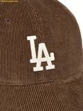  Mũ Lưỡi Trai MLB Corduroy Unstructured Ball Cap LA Dodgers 3ACPWC156-07BRS Nâu (Nhung Tâm) 