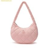  Túi Đeo Vai MLB Quilted Hobo Bag Medium LA Dodgers Peach 3ABQM0936-07PCS 