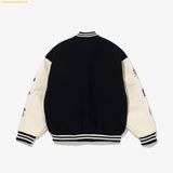  Áo Khoác New Era Varsity La Multi Logo Tay Da - Đen 