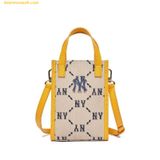  Túi Đeo Chéo MLB Monogram Phone Pouch New York Yankees Beige 3ACRH012N-50BGS 