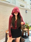  Áo Cardigan Hoodie Badblood Beyond Soft Hood Slim Fit - Stripe Wine w-hde25-001 