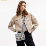  Túi Tote Coach Cargo Tote Bag 20 With Cherry Embroidery Denim Multi CDY91 