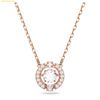Dây Chuyền, Vòng Cổ Swarovski Una necklace Round cut, White, Rose gold-tone plated 5272364