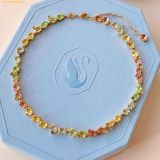 Dây Chuyền Swarovski Gema Tennis necklace Mixed cuts, Multicolored, Gold-tone plated 