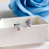  Bông Tai, Khuyên Tai Swarovski Idyllia Lilia stud earrings Butterfly, Blue, Rhodium plated 5662183 