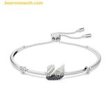  Vòng Tay, Lắc Tay Swarovski Swan bracelet Swan, Black, Rhodium plated 5614119 