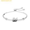  Vòng Tay, Lắc Tay Swarovski Swan bracelet Swan, Black, Rhodium plated 5614119 