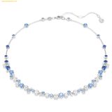  Dây Chuyền Swarovski Constella necklace Mixed cuts, Blue, Rhodium plated 5732255 