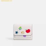  Ví Gập Coach Mila Small Flap Wallet With Sticker Print Chalk Multi CCD00 