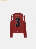  Áo Polo Tay Dài BADBLOOD Saint Blood Rugby Shirt Slim Fit - Red w-tee25-037 