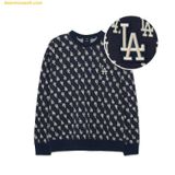  Áo Sweat MLB Classic Monogram Front Pattern Jacquard Overfit Man-to-Man LA (D.Navy) 3AMTM0334-07NYD 