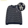 Áo Sweat MLB Classic Monogram Front Pattern Jacquard Overfit Man-to-Man LA (D.Navy) 3AMTM0334-07NYD