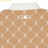  Áo Polo MLB Women's Diamond Monogram Jacquard Collar T-Shirt BOS (L.Camel) 3FPQM0243-43CAL 