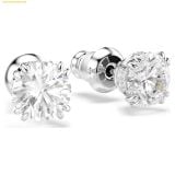  Bông Tai, Khuyên Tai Swarovski Stilla stud earrings Round cut, White, Rhodium plated 5636712 