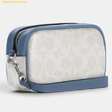  Túi Cầm Tay Coach Jamie Wristlet In Signature Canvas With Varsity Motif Màu Trắng Xanh C8851 