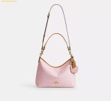  Túi Xách Coach Laurel Shoulder Bag In Signature Canvas With Charms Powder Pink CEL12 