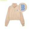  Áo Half-zip MLB Women's Medium Logo Crop Half-Zip Man-to-Man BOS L.Sand 3FMTB0731-43SAL 