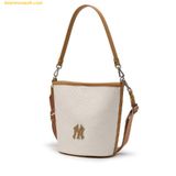  Túi Đeo Chéo MLB Korea shoulder and crossbody tote bucket bag Monogram series New York Yankees - 3ABML024N-50CRD - Trắng Kem 