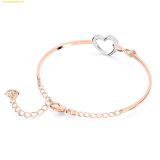  Vòng Tay, Lắc Tay Swarovski Hyperbola bangle Infinity and heart, White, Mixed metal finish 5518869 