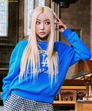  Áo Sweat MLB Varsity fleece oversized man-to-man LA (L.Blue) 3AMTV0436-07BLL Xanh 