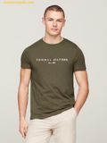  Áo Phong Tommy Hilfiger Logo Embroidery Slim T-Shirt Aegean Sea 