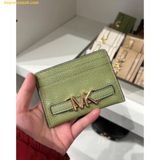  Ví Thẻ Michael Kors Large Reed grained leather card holder Light Sage Green 35S3G6RD3L 