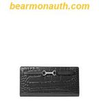  Ví Dài Michael Kors Carson Large Crocodile Embossed Wallet Black 35F5G2ZE3A 