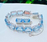  Vòng Tay Swarovski Millenia bracelet Octagon cut, Color gradient, Blue, Rhodium plated 5694135 