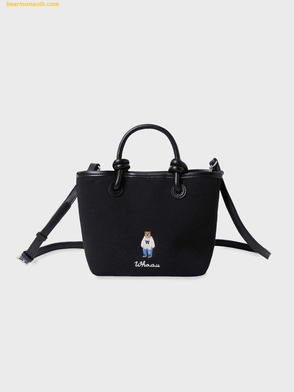  Túi Đeo Chéo WHOAU Canvas 2-way Tote Bag Màu Đen 