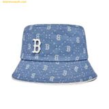  Mũ Bucket MLB Denim Dia Monogram Bucket Hat Boston Red Sox L.Sky Blue 3AHTMD13N-43SBL 