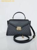  Túi Xách Michael Kors MK Whitney Medium Flap Satchel Đen Logo 