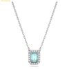  Dây Chuyền Swarovski Una necklace Octagon cut, Blue, Rhodium plated 5640289 
