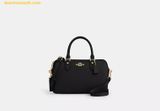  Túi Trống Coach Rowan Satchel Bag Màu Đen Trơn CV962 