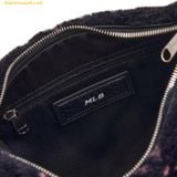  Túi Lông Đeo Vai MLB Dia Monogram Fur Hobo Bag New York Yankees Black 