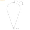  Dây Chuyền Và Bông Tai Swarovski Idyllia set Mixed cuts, Snowflake, White, Rhodium plated 5691486 
