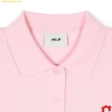  Áo Polo Crop MLB Women's Heart Crop-Fit Collar T-Shirt CLE (L.Pink) 3FPQH0243-45PKL Hồng 