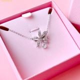 Dây Chuyền Swarovski Volta Necklace Bow, Small, White, Rhodium Plating 5647583 