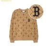 Áo Sweat MLB Diamond Monogram Front Pattern Jacquard Comfortable Fit Man-to-Man BOS (L.Camel) 3AMTM0134-43CAL
