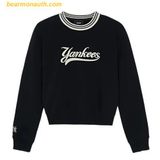  Áo Sweater Nữ MLB Varsity Cursive New York Yankees Sweatshirts 3FMTV0344-50BKS Màu Đen 