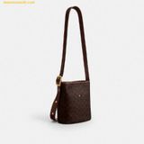  Túi Đeo Chéo Coach Bleecker Bucket Bag 21 In Signature Canvas Brass Maple 