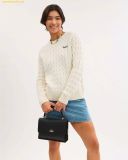  Túi Xách Coach Klare Top Handle Bag In Signature Canvas Đen Logo Size 26 CY687 
