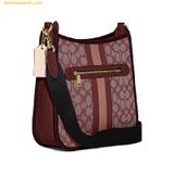  Túi Đeo Chéo Coach Dempsey File Bag In Signature Jacquard With Stripe And Coach Patch Wine Multi CA195 