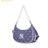  Túi Đeo Vai MLB Diamond Monogram Denim Jacquard Hobo Bag New York Yankees - D.Navy 3ABQS023N-50NYD 